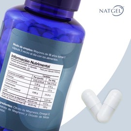 Citrato de Magnesio 1,000 Mg con Omega 3 | Alta Absorción, Apoyo Muscular y Sueño, Cápsulas Veganas Vcaps
