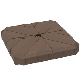 Outsunny Square Patio Umbrella Base, Cantilever Offset Umbrella Base Heavy Duty Outdoor Umbrella Stand Base, Filled Up to 143lbs with Stand or 130lbs with Water for Garden Poolside, Brown