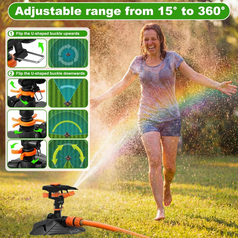 Jingmore 2 Pack Pulsating Lawn Sprinkler for Large Yard, 800