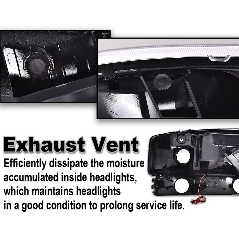 PIT66 LED DRL BAR Headlights, Compatible with 1999-2007 GMC Sierra