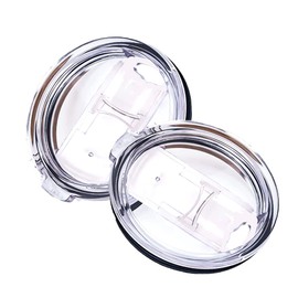 2 Pcs Clear 30 oz Tumbler Lids, Cup Lids Tumbler Replacement Lids Spill Proof Splash Resistant Lids Fit for Yeti Rambler