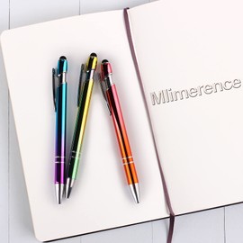 Kabolain 6Pcs Ballpoint Pens with Stylus Tips，Black Ink Stylus Pens for Touch Screens，Assorted Colors Click Pens - Best Gift for School Supplies/Office/Women/Nurse/Teacher