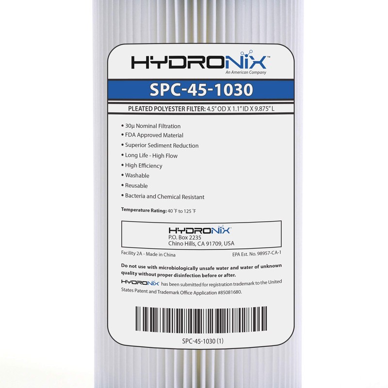 Hydronix SPC-45-1030 R30-BB & RS6 Compatible Whole House Sediment Pleated