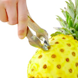 Pinza Descorazonador Piña Pelador Cortador Ojos Fruta Cocina Color Plateado