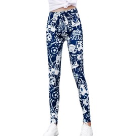 Women's Fashion Print Leggings Yoga Pants Cartoon Patterns One Size for Fitness Jogging Gymnastics