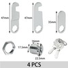 4 Sets of Cabinet Locks with Keys for Mailbox, Drawer