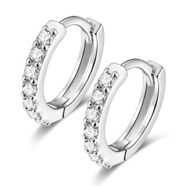 Top Upper Ear Cartilage Earrings Hoops Hinged Clicker 925 Sterling Silver Small Tiny Huggie Hooped Earrings Sleeper 9mm