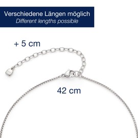 Jewels by Leonardo Atura, short chain made of silver-coloured stainless steel, clear and black zirconia stones on three movable strands, 42-47 cm length, jewellery gift, 024316, Stainless Steel, Cubic