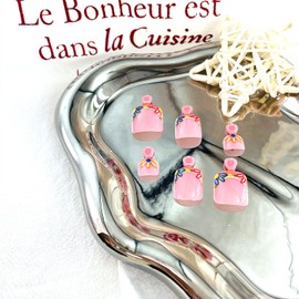 LWTZLW French Tip Press on Toenails Short Square Color Flowers False Toe Nails Color French Tip Glue ons Toe Nail Floral Glossy Acrylic Pressed on Fake Toenails Decorations Reusable for Women