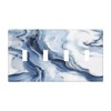 Nijuodnijir Light Switch Covers White Marble Navy Blue Line Fluid