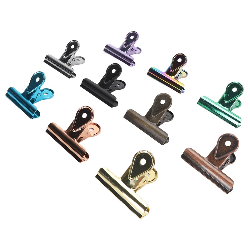 10PCS Colorful Metal Hinge Clips Multifunctional File Money Clamps for