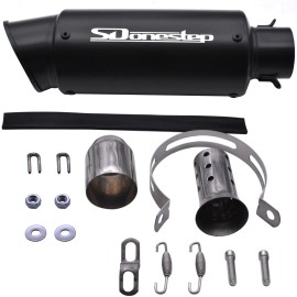 Unbranded Slip-on 51mm 2" Universal Motorcycle Exhaust Muffler Pipe Tail Tips Black NEW