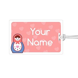Kids Labels Durable Large Luggage & Bag Tag Russian Doll Design