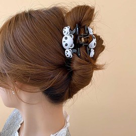 Inateannal Vintage Small Hair Clips Cute Panda Hair Clip Brown Plastic Hair Clip Claw Ponytail Holder Hair Clip Cute Small Animals Hair Clip Strong Hold Hair Clip Hair Accessories