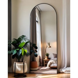 KOMCOTE Arch Mirror Full Length, Floor Length Mirror, Arched Floor Mirror, 58"x18" Wall Mirror Full Length, Black Floor Mirror, Bedroom Mirror Full Length, Stand up Mirror for Living Room, Black