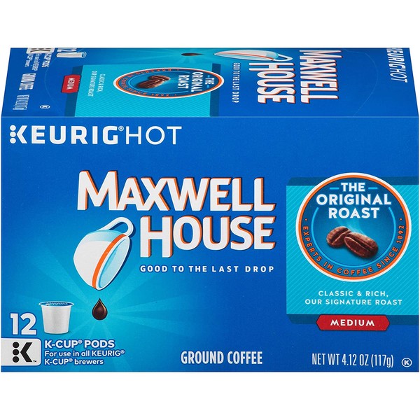 Maxwell House Original Medium Roast K-Cup Coffee Pods, 12 Count (Pack of 6)