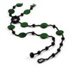 Avalaya Glass & Shell Bead Tassel Necklace in Bright Green