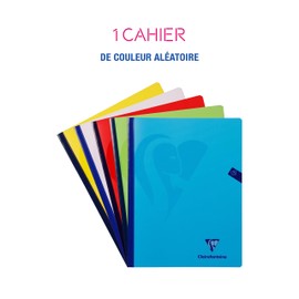 Clairefontaine 309342C A booklet sewn Mimesys yarn - 24 x 32 cm - 192 pages small squares - white paper 90 g - polypropylene cover - random colour