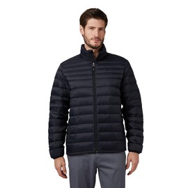 32 Degrees Heat Men's Ultra-Light Down Packable Jacket | Layering | Zippered Pockets | Water Repellent, Black, Medium