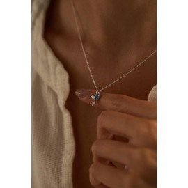 Einzelstück Necklace with Bird Pendant 925 Sterling Silver Zirconia, Gold, Cubic Zirconia