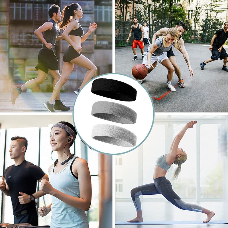 Headband, Sweatband, Cotton Material, Breathable, Stretchy, Sweat Absorbent, Quick Drying,