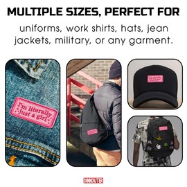 I'm Literally Just A Girl Patch Funny Cutesy Embroidered Patches Iron On Sew On Embroidery Patch for Caps, Backpacks, Jackets, Uniform DIY PVC Patches Gifts 3 Inches