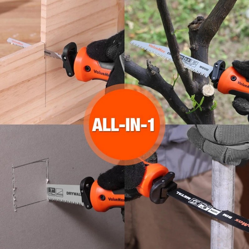 Valuemax 8-In-1 Multi-Blades Hand Saw Quick-Change Mechanism Hacksaws TPR Handle