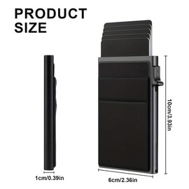 Xiansini RFID Card Holder Wallet, Pop Up Ultra Thin Metal Wallet with Money Pocket, Slim RFID Blocking Credit Card Holder for Men & Women, Lycra & Aluminum Design, Holds Up to 10 Cards