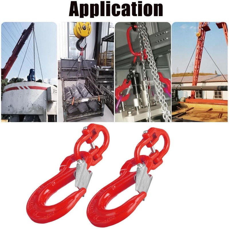 2Pcs Sling Hook with Hammerlock, Caravan Trailer Chain Connecting Extend