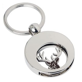 Jadani High Quality Keyring with Shopping Trolley Token, Deer