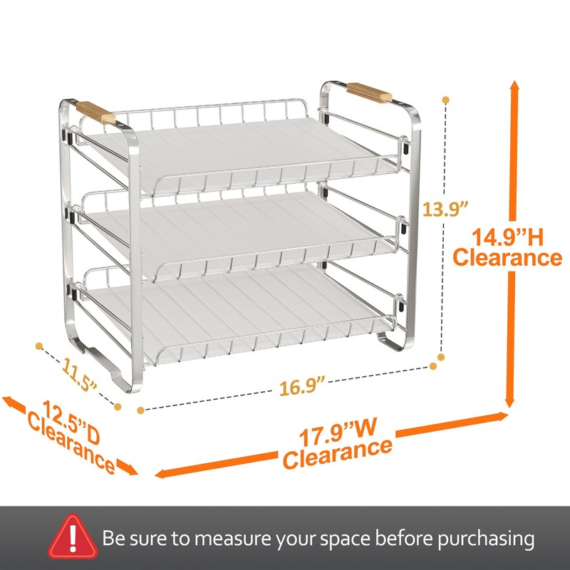 MAXIFFE 3 Tier Can Organizer for Pantry, Space-Saving Adjustable Easy