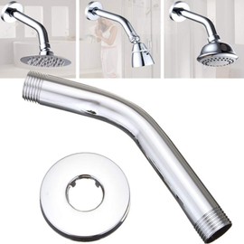 Shower Arm Extension 6 Inch Stainless Steel Construction Shower Heads Extension Pipe Arms Wall Mounted Fixed Bathroom Shower Head Will Not Rust (Chrome)
