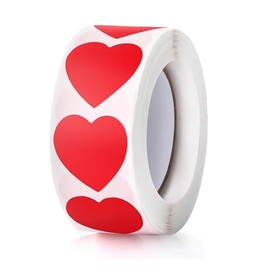 Paquete de 500 Pegatinas Calcomanías de Corazón Rojo de 1 Pulgada para el Día de San Valentín, Día de la Madre, Sobres, Manualidades, Álbumes de Recortes, Regalo, Cartas de Premios (Rojo)