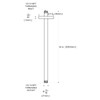 OFFO Shower Straight Arm with Flange 24 Inches Brushed Nickel