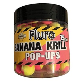 Dynamite Baits Fluro two tone pop-ups 15mm - Banana & Krill
