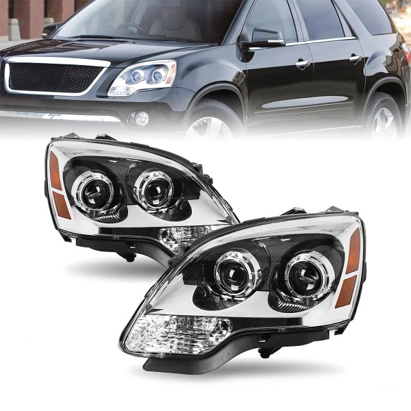 Unbranded For 2007-2012 GMC Acadia Halogen Headlights Headlamps Assembly Pair