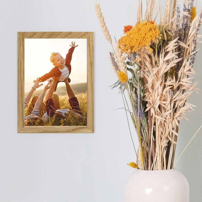 Photolini Narrow, Solid Oak Wood Picture Frames, 13 x 18