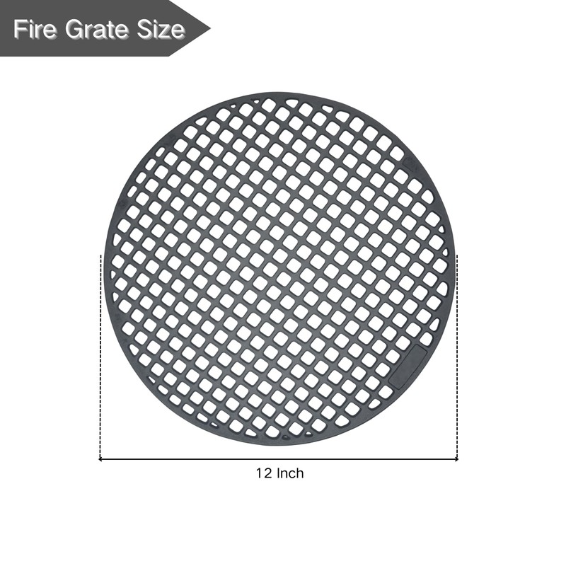 rejopfad Round Cast Iron Fire Pit Grate 12Inch, Heavy Duty