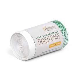 KC’s 3-Gallon Compostable Trash Bags with Drawstring – 100 Count Roll, Small Biodegradable Bags for Bathroom, Bedroom, Office & Food Scraps – Certified ASTM D6400 & OK Compost HOME