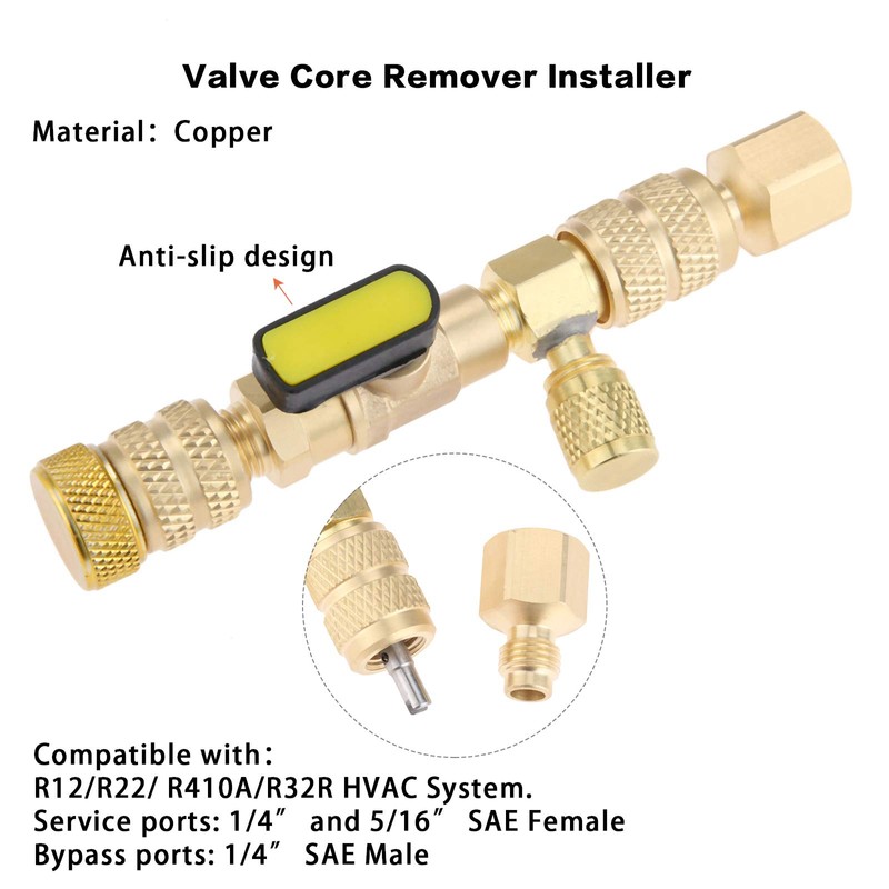 gohantee R410A Valve Core Remover Installer with Dual Size SAE
