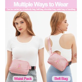 Fanny Pack for Girls Birthday Gift for Teen Girl 8 9 10 11 12 13 Year Old Small Belt Bag Waist Packs Crossbody Bags with Initial Letter Kids Travel Cute Stuff Trendy Purses Preppy Gift Women