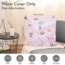Children's Cushion Cover Decorative Patterned 40 x 40 cm, Baby Toddler Cushion Covers for Prams, Organic Cotton Pillowcase with Zip (1 Pack)