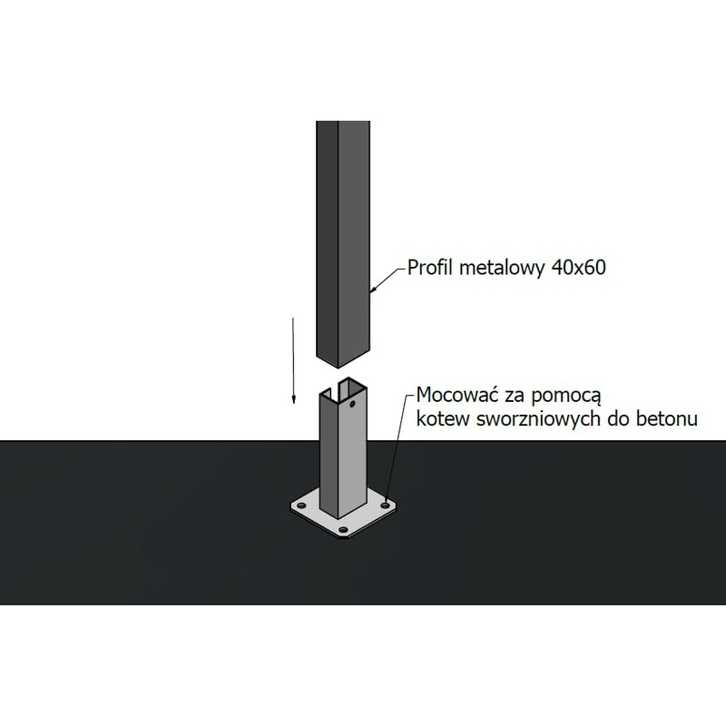 NAJDER Screw-On Sleeve Post Holder 35 x 55 mm for