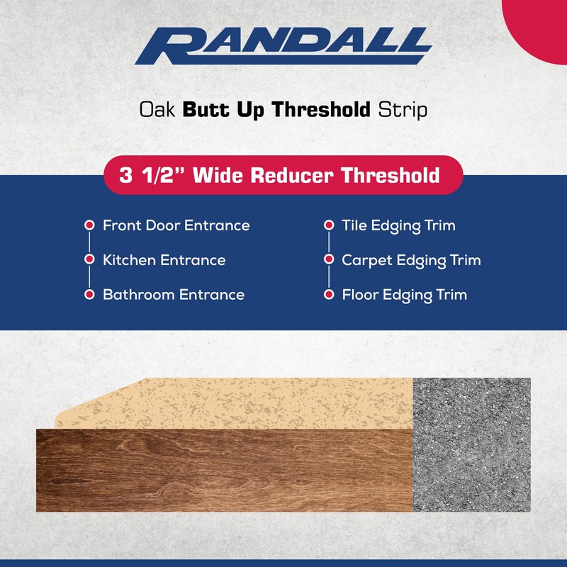 3 1/2" Wide X 5/8" HIGH PRE-Finished Oak Half Threshold