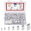 Rrina 315Pcs 8 Sizes Aluminum Crimping Loop Sleeve Double Barrel
