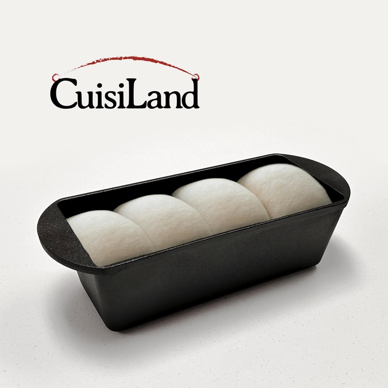 Cuisiland Rectangular Cast Iron Bread Loaf Pan, Heavy Duty 11x4.75x4,25"