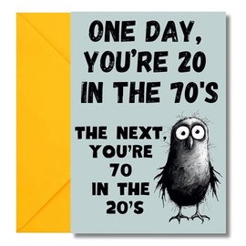 LimaLima 70th Birthday Card For Men & Women Funny 70 In The 20's Design