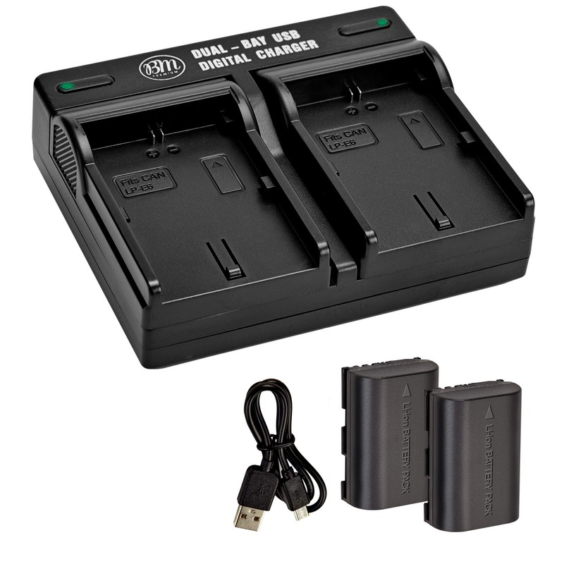 BM 2-Pack of LP-E6N Batteries and Dual Battery Charger for