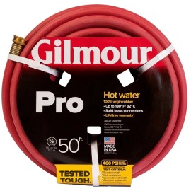 Gilmour 886501-1001 Heavy-Duty Garden Hose 5/8" x 50' RED RUBBER HOT WATER USA