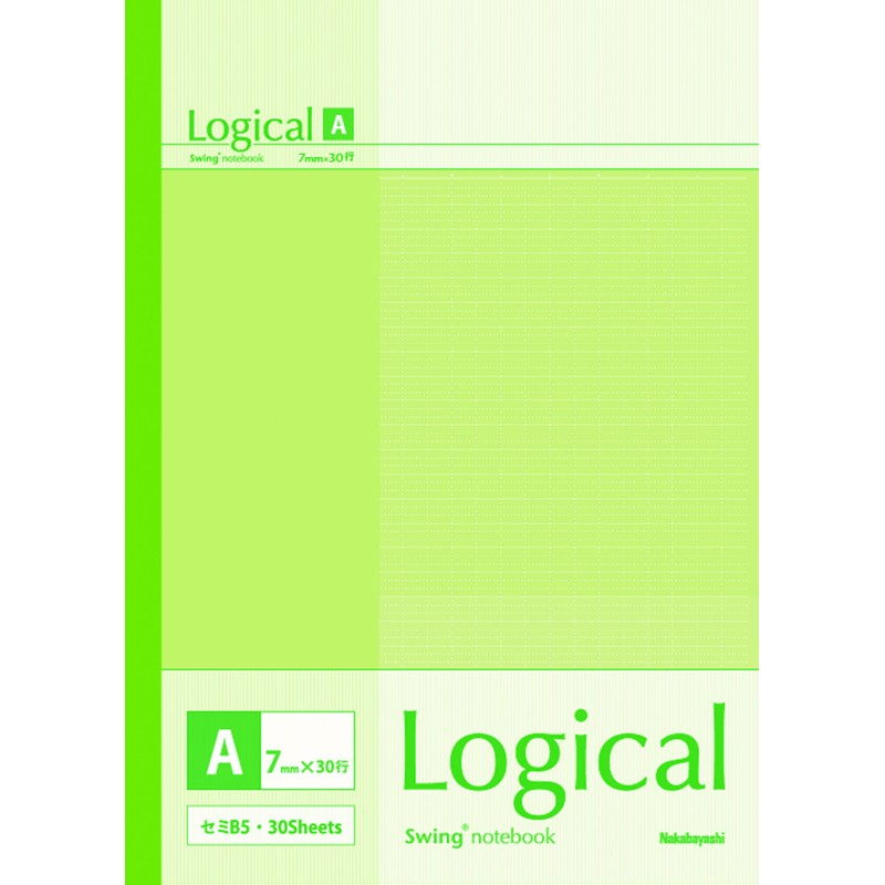Nakabayashi NO-B525A-5P Logical Notebook, A Ruled, B5, Pastel, Pack of